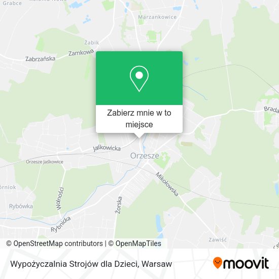 Mapa Wypożyczalnia Strojów dla Dzieci