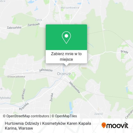 Mapa Hurtownia Odzieży i Kosmetyków Karen Kapała Karina