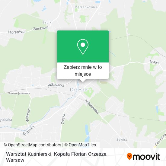 Mapa Warsztat Kuśnierski. Kopała Florian Orzesze