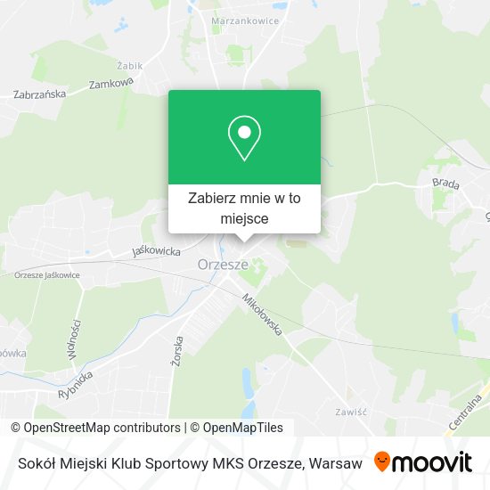 Mapa Sokół Miejski Klub Sportowy MKS Orzesze