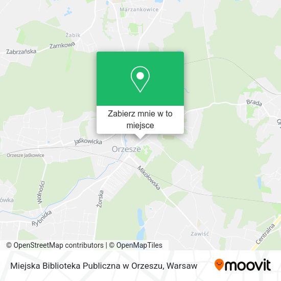 Mapa Miejska Biblioteka Publiczna w Orzeszu