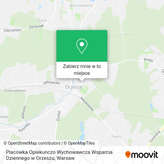 Mapa Placowka Opiekunczo Wychowawcza Wsparcia Dziennego w Orzeszu