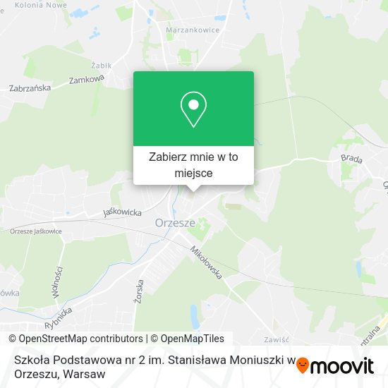 Mapa Szkoła Podstawowa nr 2 im. Stanisława Moniuszki w Orzeszu