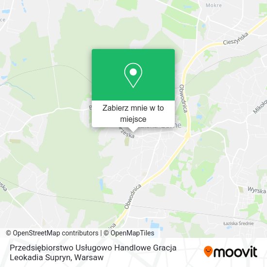 Mapa Przedsiębiorstwo Usługowo Handlowe Gracja Leokadia Supryn