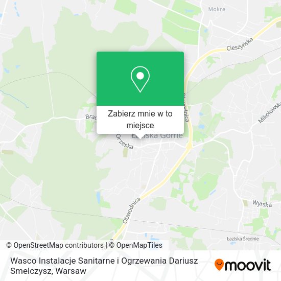 Mapa Wasco Instalacje Sanitarne i Ogrzewania Dariusz Smelczysz