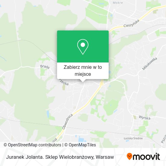 Mapa Juranek Jolanta. Sklep Wielobranżowy