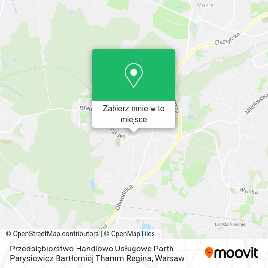 Mapa Przedsiębiorstwo Handlowo Usługowe Parth Parysiewicz Bartłomiej Thamm Regina