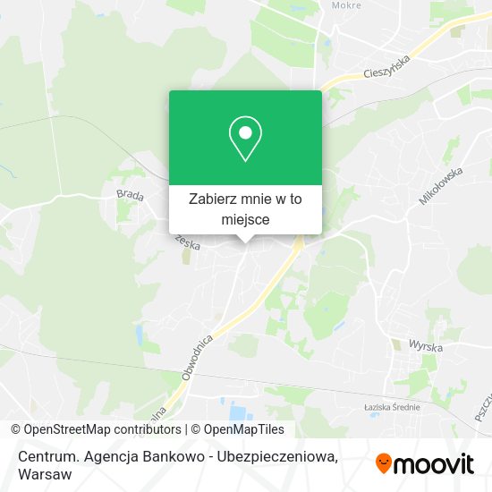 Mapa Centrum. Agencja Bankowo - Ubezpieczeniowa