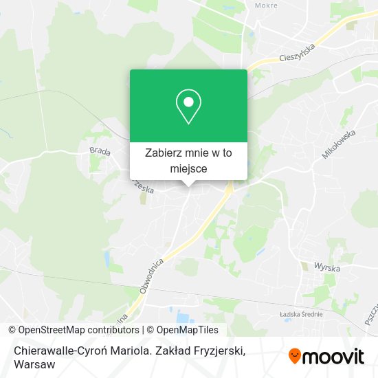 Mapa Chierawalle-Cyroń Mariola. Zakład Fryzjerski