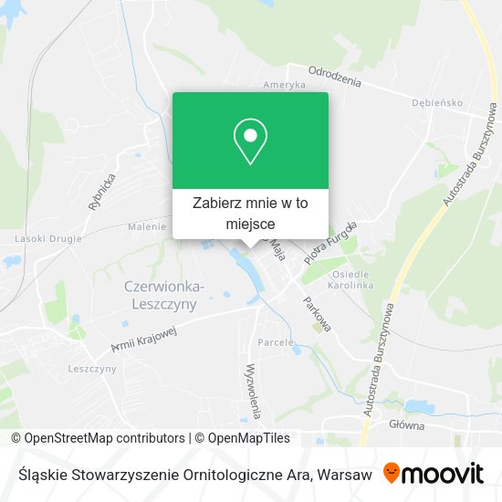 Mapa Śląskie Stowarzyszenie Ornitologiczne Ara