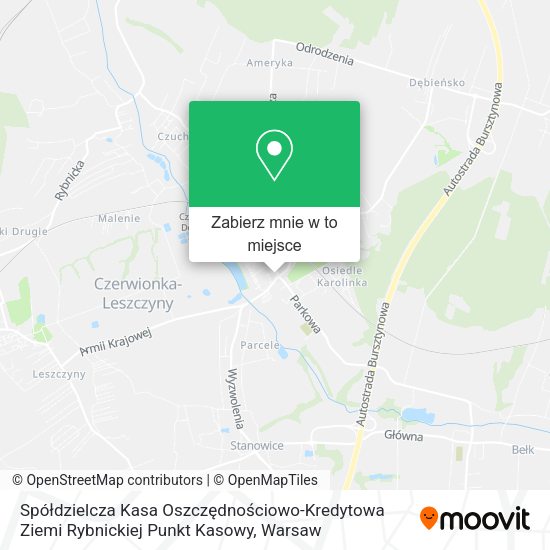 Mapa Spółdzielcza Kasa Oszczędnościowo-Kredytowa Ziemi Rybnickiej Punkt Kasowy