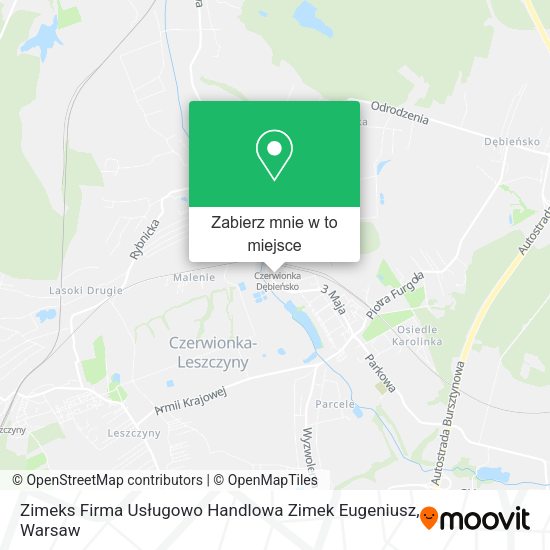 Mapa Zimeks Firma Usługowo Handlowa Zimek Eugeniusz