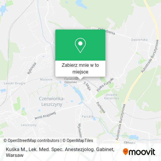 Mapa Kuśka M., Lek. Med. Spec. Anestezjolog. Gabinet