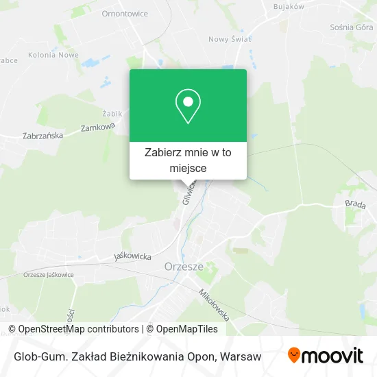 Mapa Glob-Gum. Zakład Bieżnikowania Opon