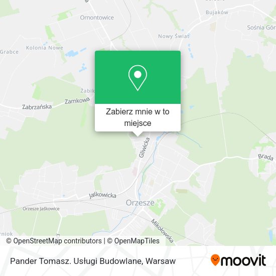 Mapa Pander Tomasz. Usługi Budowlane