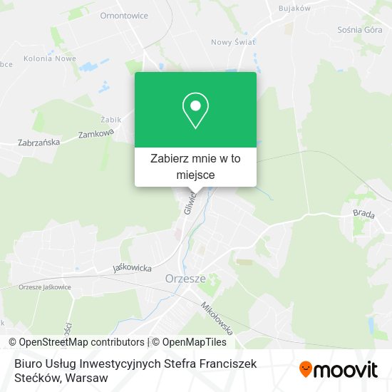 Mapa Biuro Usług Inwestycyjnych Stefra Franciszek Stećków