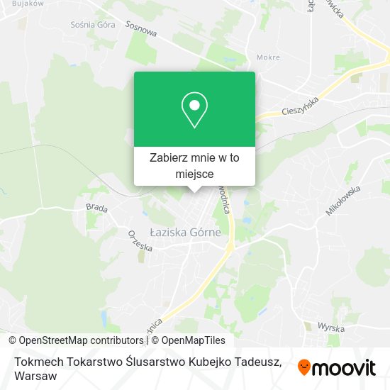 Mapa Tokmech Tokarstwo Ślusarstwo Kubejko Tadeusz