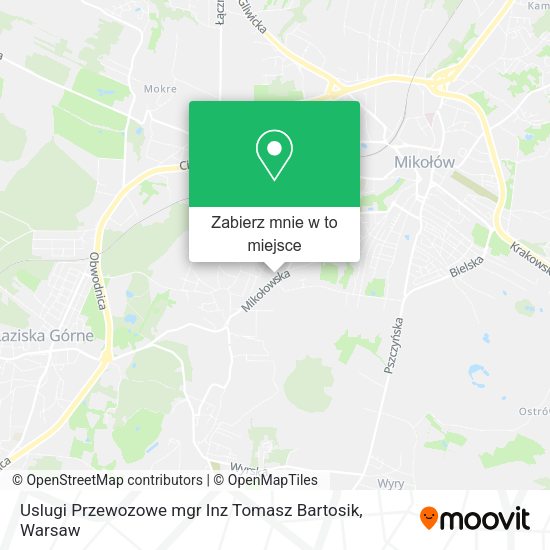 Mapa Uslugi Przewozowe mgr Inz Tomasz Bartosik