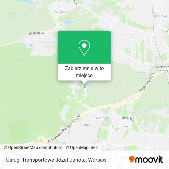 Mapa Usługi Transportowe Józef Janota