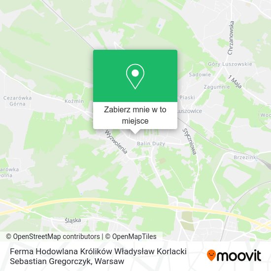 Mapa Ferma Hodowlana Królików Władysław Korlacki Sebastian Gregorczyk