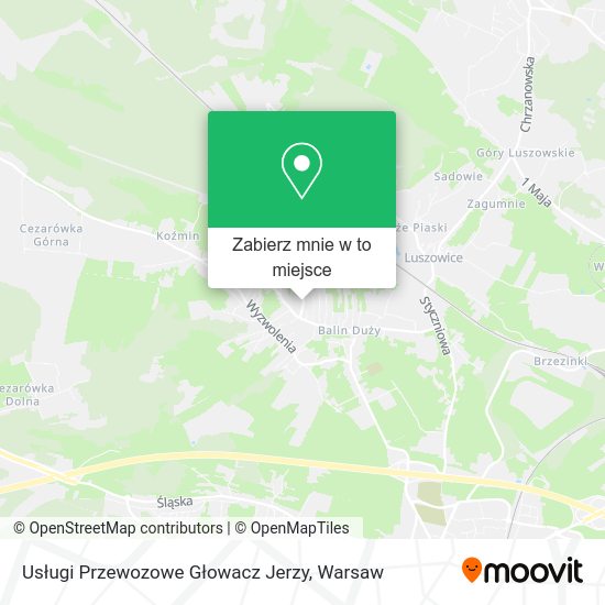 Mapa Usługi Przewozowe Głowacz Jerzy