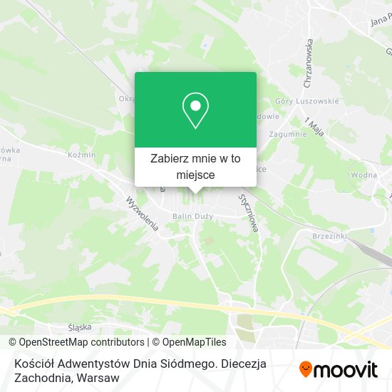 Mapa Kościół Adwentystów Dnia Siódmego. Diecezja Zachodnia