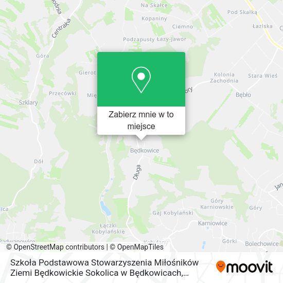 Mapa Szkoła Podstawowa Stowarzyszenia Miłośników Ziemi Będkowickie Sokolica w Będkowicach