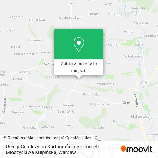 Mapa Usługi Geodezyjno-Kartograficzne Geometr Mieczysława Kulpińska