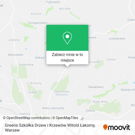 Mapa Greens Szkółka Drzew i Krzewów Witold Łakomy