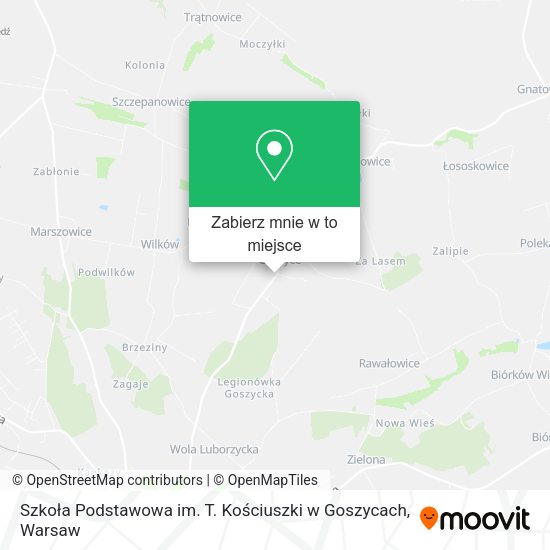 Mapa Szkoła Podstawowa im. T. Kościuszki w Goszycach