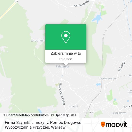 Mapa Firma Szymik. Limuzyny, Pomoc Drogowa, Wypozyczalnia Przyczep