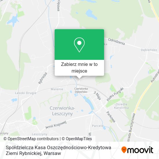 Mapa Spółdzielcza Kasa Oszczędnościowo-Kredytowa Ziemi Rybnickiej