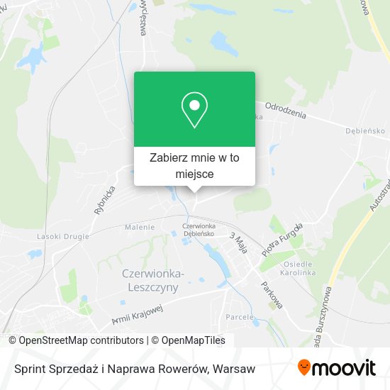 Mapa Sprint Sprzedaż i Naprawa Rowerów