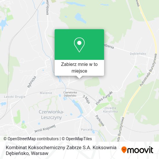 Mapa Kombinat Koksochemiczny Zabrze S.A. Koksownia Dębieńsko