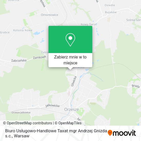 Mapa Biuro Usługowo-Handlowe Taxat mgr Andrzej Gnizda s.c.