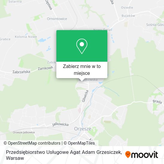 Mapa Przedsiębiorstwo Usługowe Agat Adam Grzesiczek