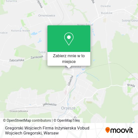 Mapa Gregorski Wojciech Firma Inżynierska Vobud Wojciech Gregorski