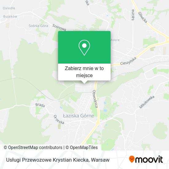 Mapa Usługi Przewozowe Krystian Kiecka