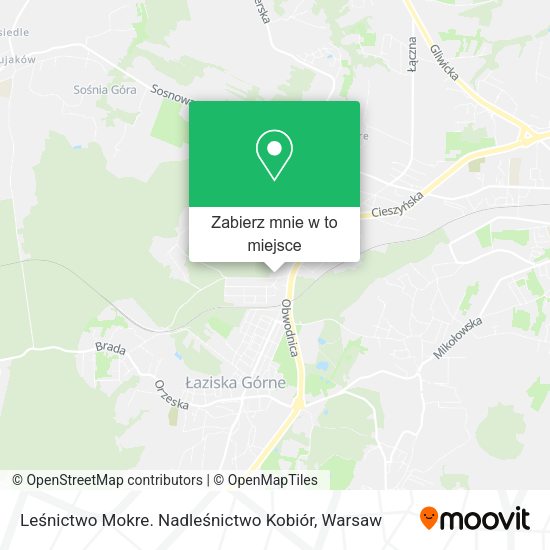 Mapa Leśnictwo Mokre. Nadleśnictwo Kobiór