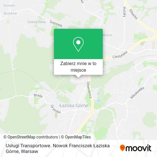 Mapa Usługi Transportowe. Nowok Franciszek Łaziska Górne