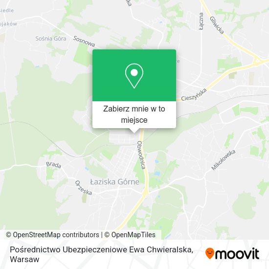 Mapa Pośrednictwo Ubezpieczeniowe Ewa Chwieralska