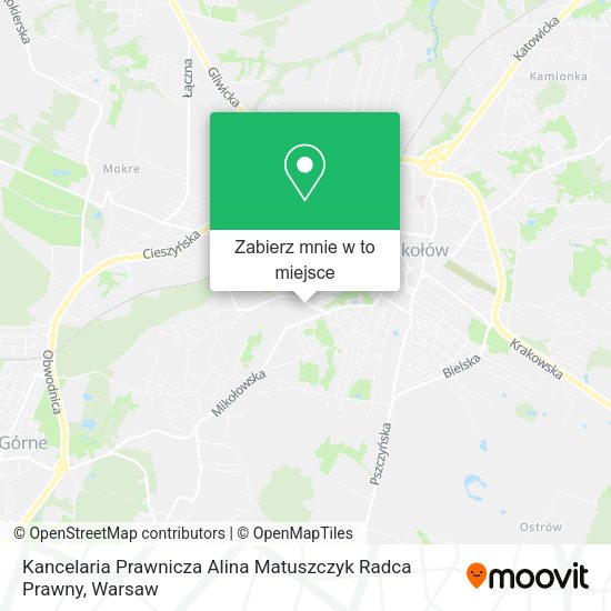 Mapa Kancelaria Prawnicza Alina Matuszczyk Radca Prawny