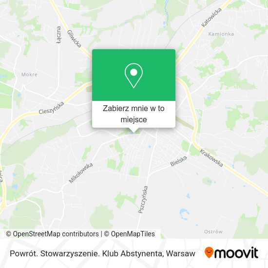 Mapa Powrót. Stowarzyszenie. Klub Abstynenta