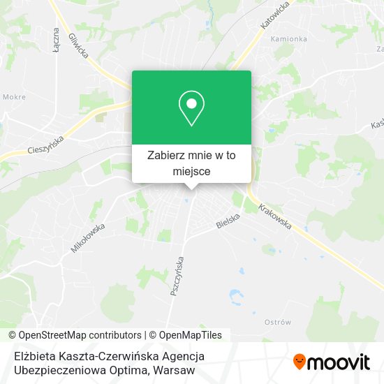 Mapa Elżbieta Kaszta-Czerwińska Agencja Ubezpieczeniowa Optima