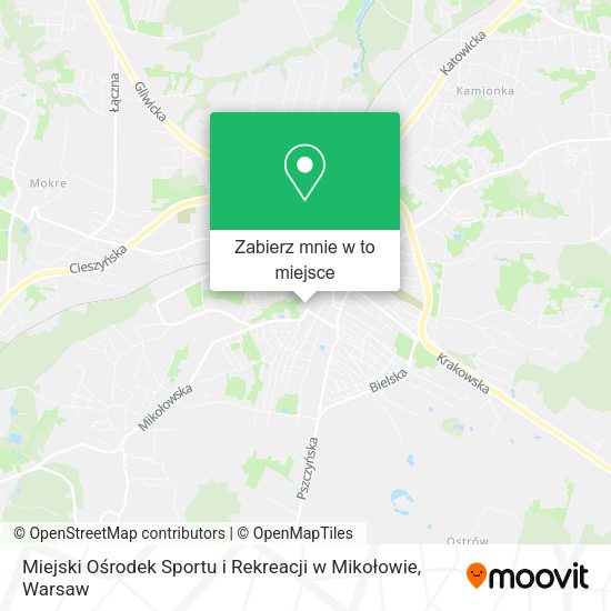 Mapa Miejski Ośrodek Sportu i Rekreacji w Mikołowie