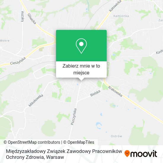 Mapa Międzyzakładowy Związek Zawodowy Pracowników Ochrony Zdrowia