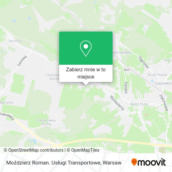 Mapa Moździerz Roman. Usługi Transportowe