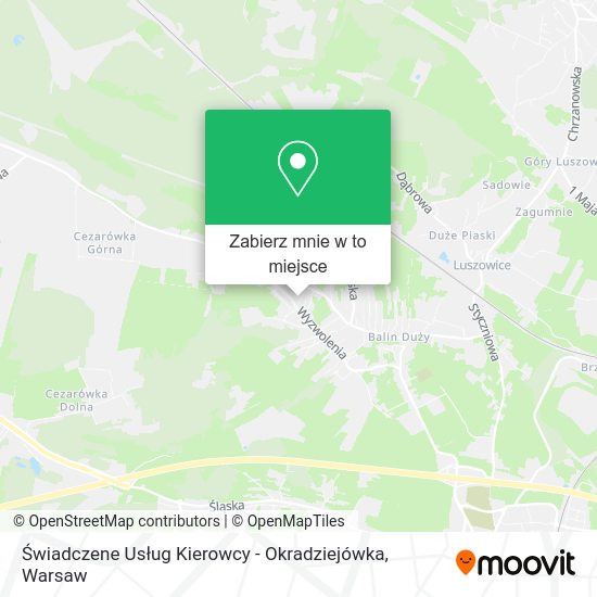 Mapa Świadczene Usług Kierowcy - Okradziejówka