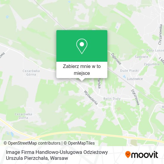 Mapa Image Firma Handlowo-Usługowa Odzieżowy Urszula Pierzchała