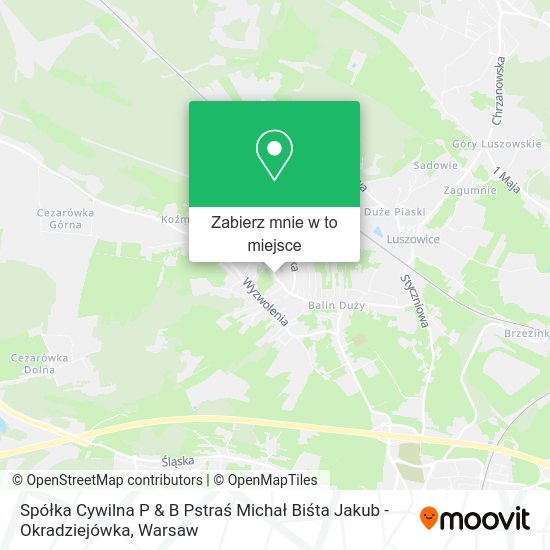 Mapa Spółka Cywilna P & B Pstraś Michał Biśta Jakub - Okradziejówka